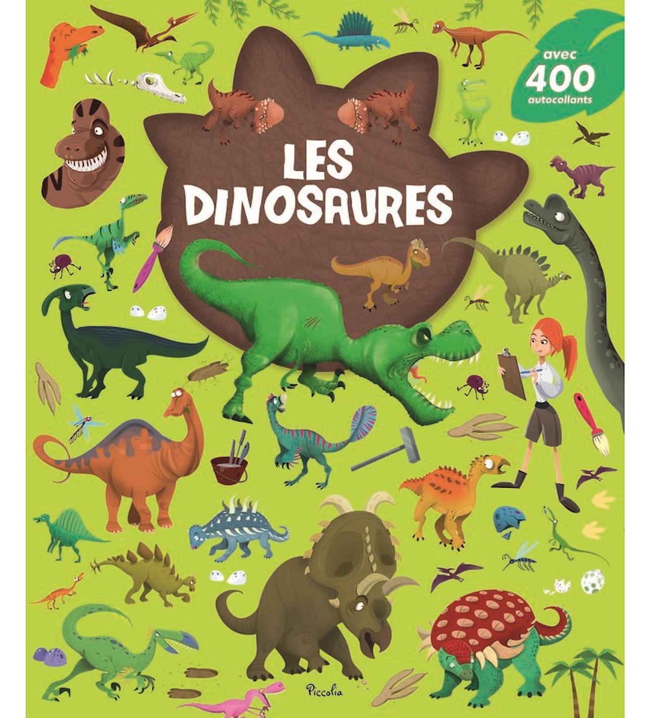 400 Autocollants Les Dinosaures Vert