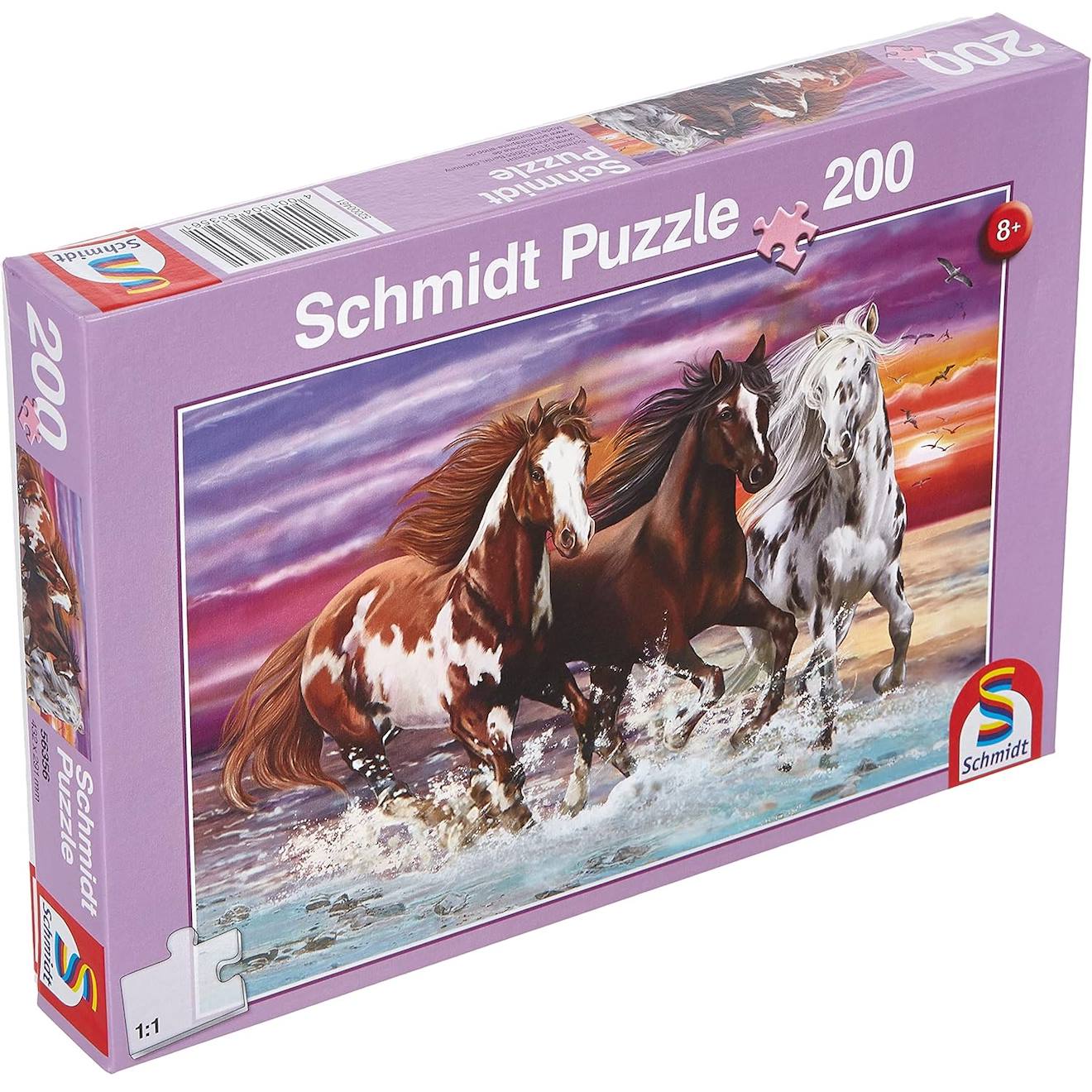 Puzzle Trio De Chevaux Sauvages 200 Pcs Violet