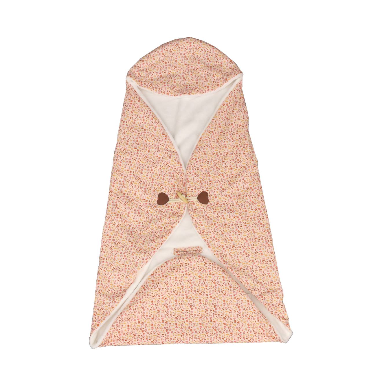 Couverture Nomade À Capuche En Coton - Esmee Blanc/rose