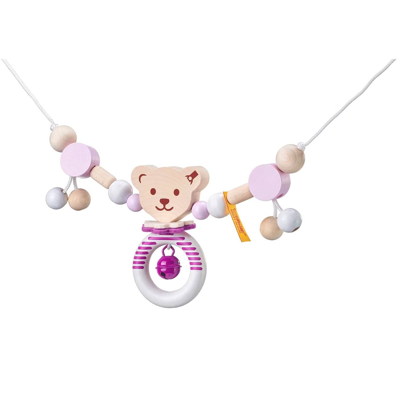 Chaîne Pour Poussette Ours Steiff Rose Rose
