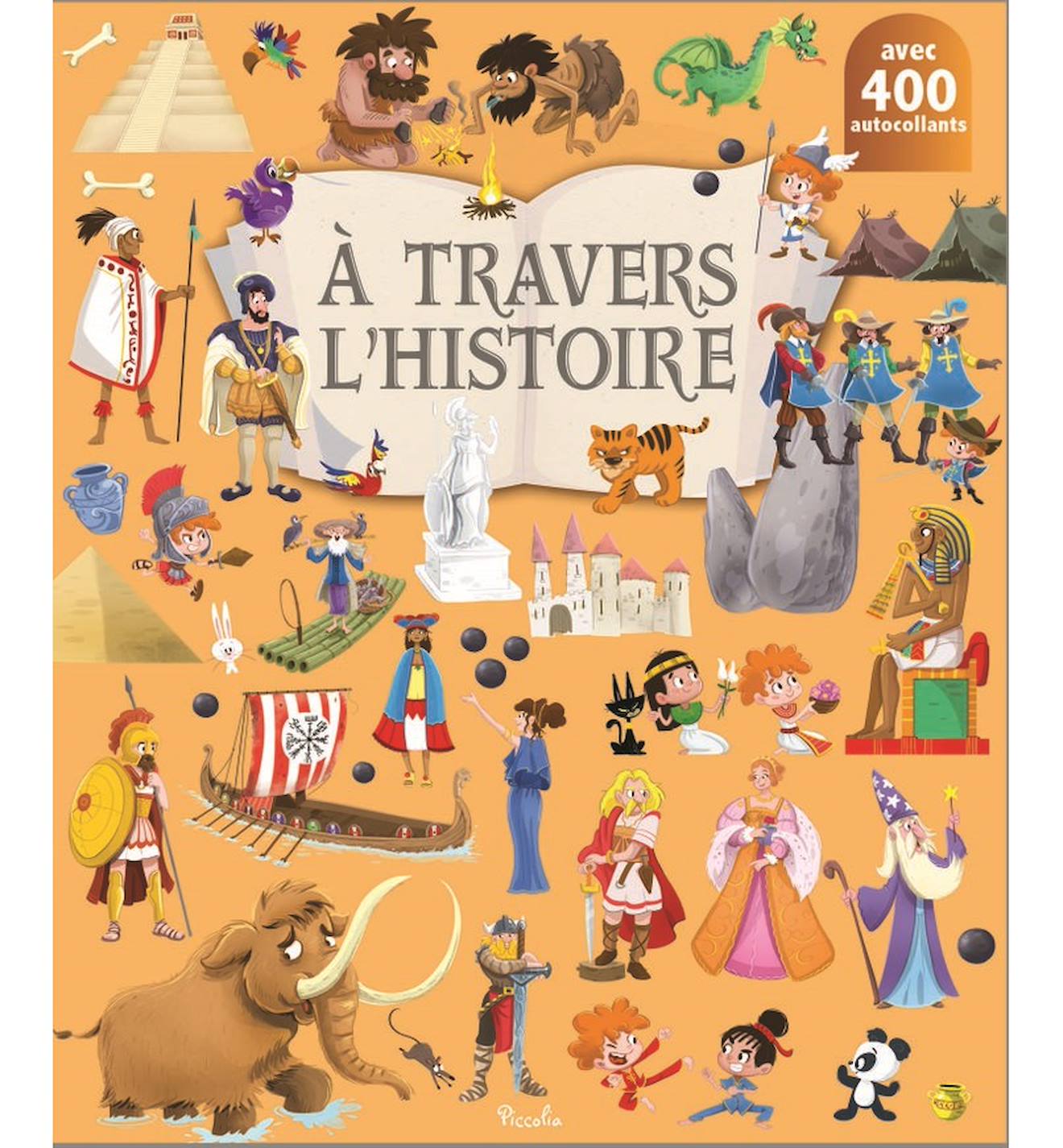 400 Autocollants A Travers L'histoire Orange