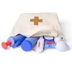 Jouet-Jeux d'imitation-Maison, bricolage et métiers-Set de docteur en silicone