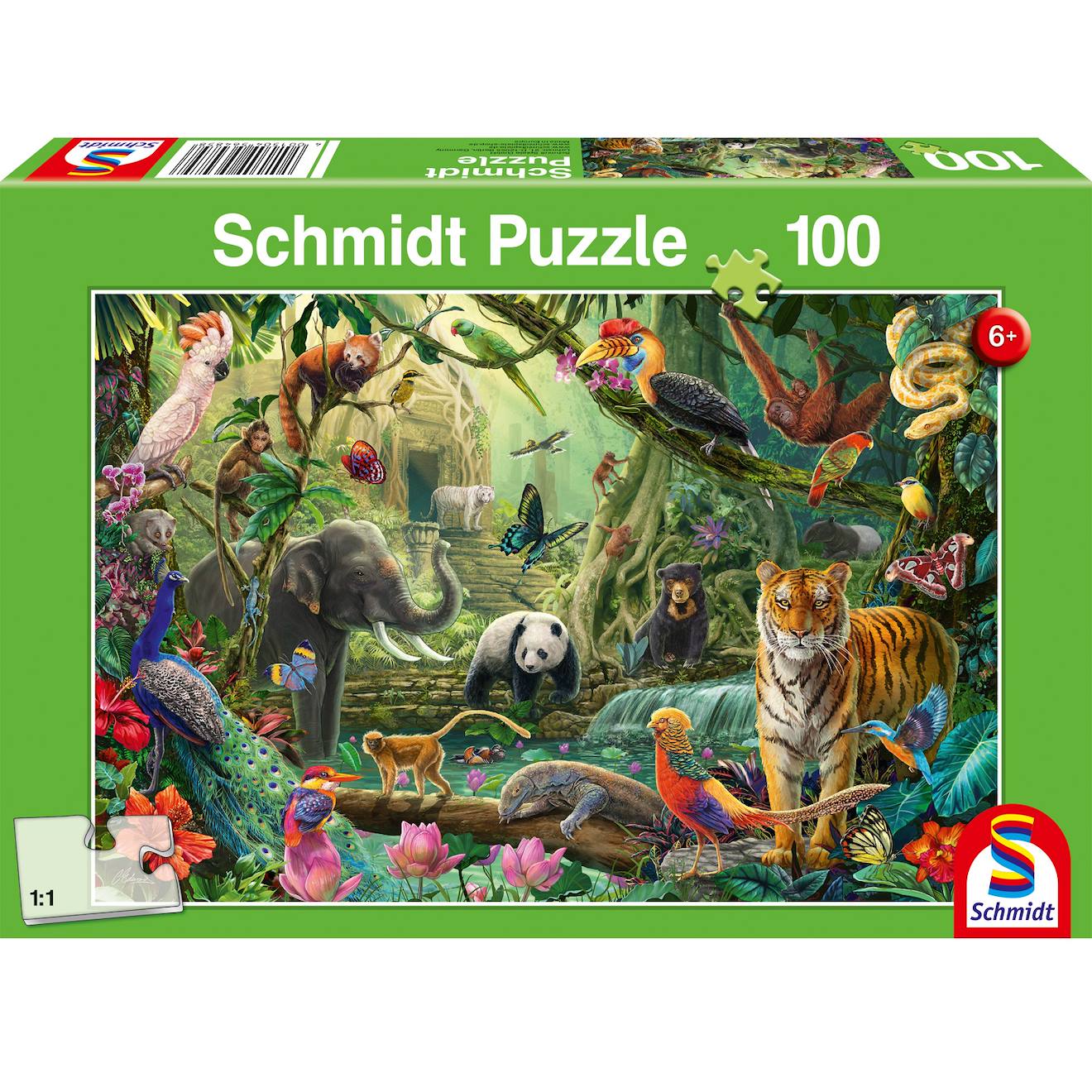 Puzzle Les Animaux De La Jungle 100 Pcs Vert