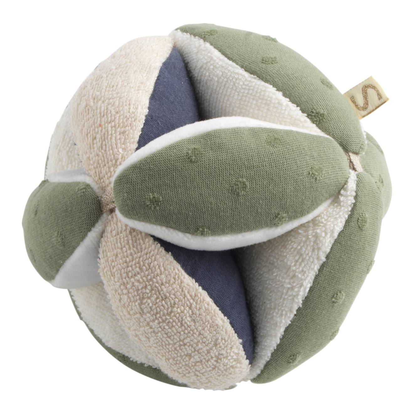 Balle Sensorielle En Coton Bio Et Bouclette - Petit Coeur Vert