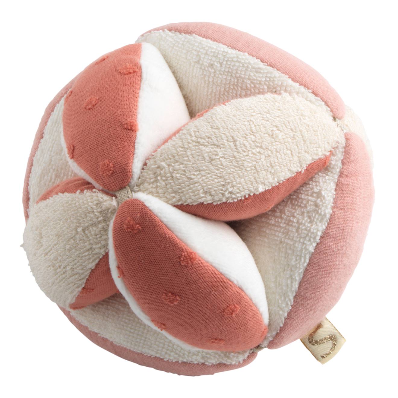 Balle Sensorielle En Coton Bio Et Bouclette Rose