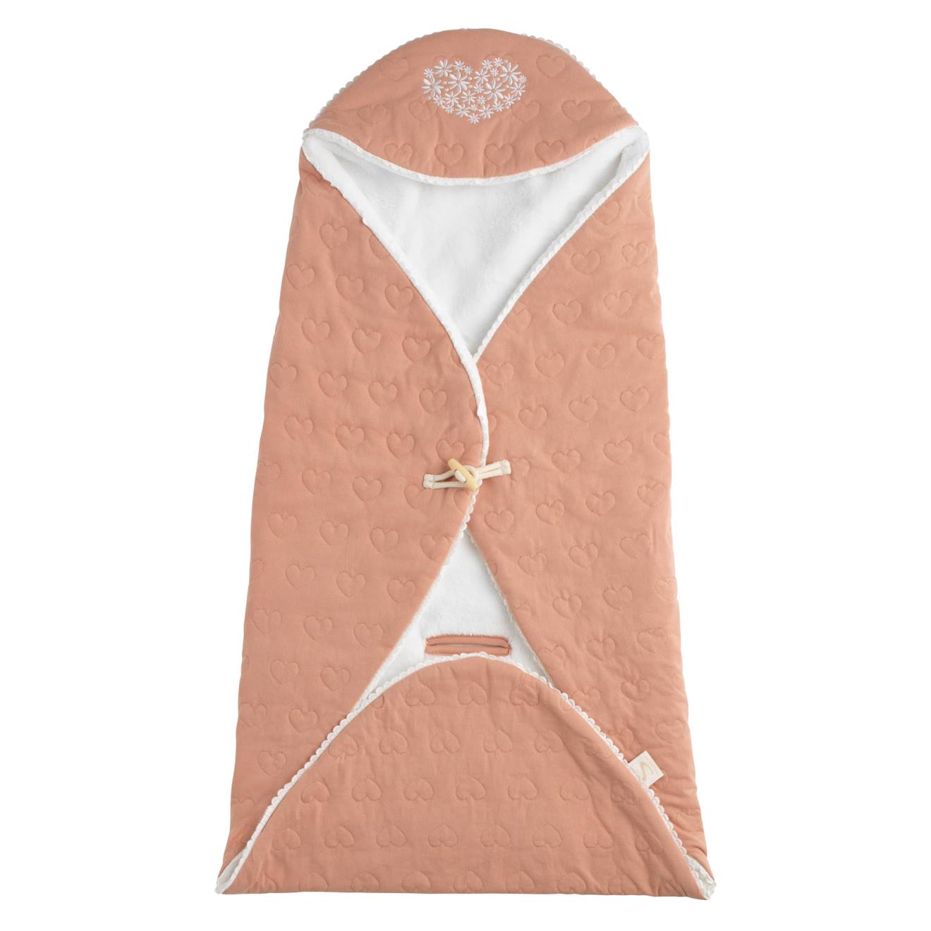 Couverture Nomade À Capuche En Coton Rose