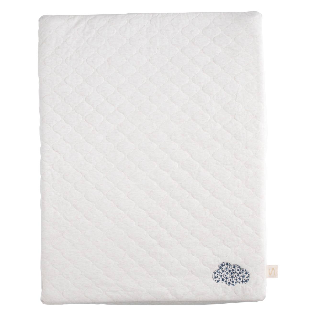 Matelas À Langer En Coton Avec Serviette - Petit Coeur Beige/bleu