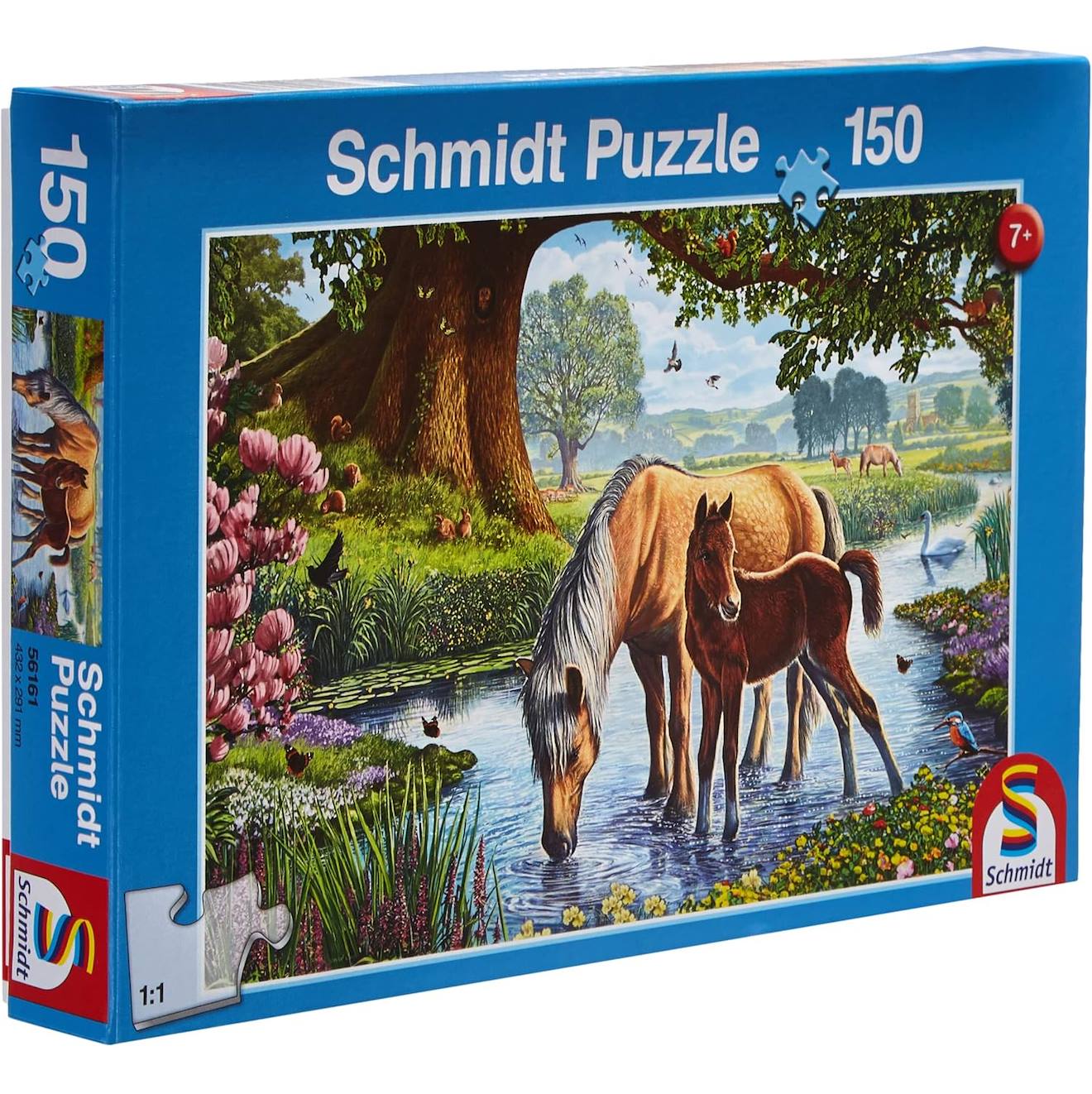 Puzzle Chevaux Dans Le Ruisseau 150 Pcs Bleu