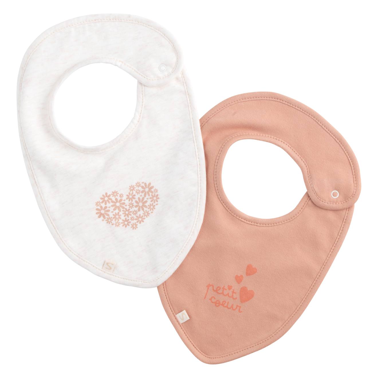 Lot De 2 Bavoirs En Coton Rose