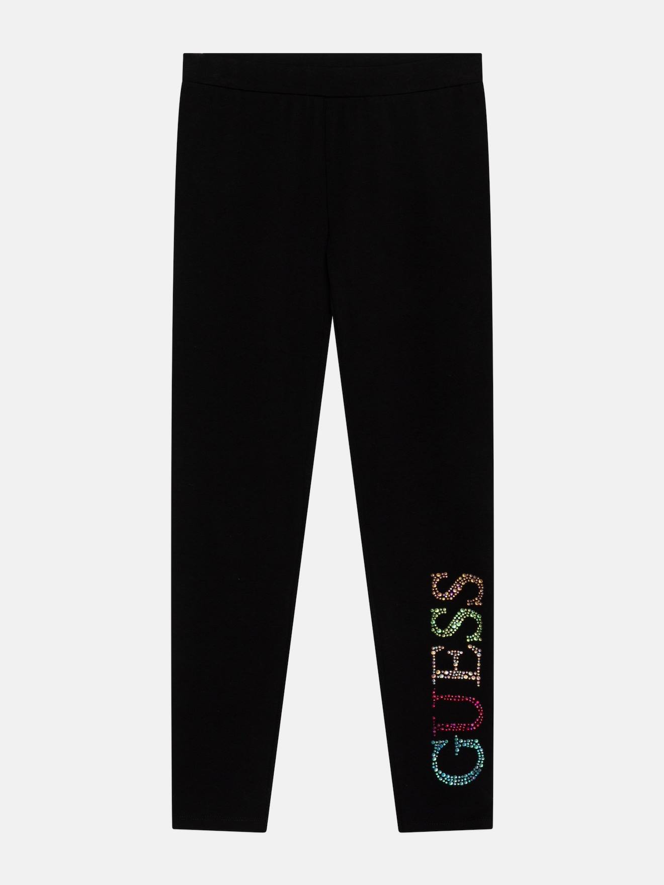 Legging À Détail Strass Jet Black