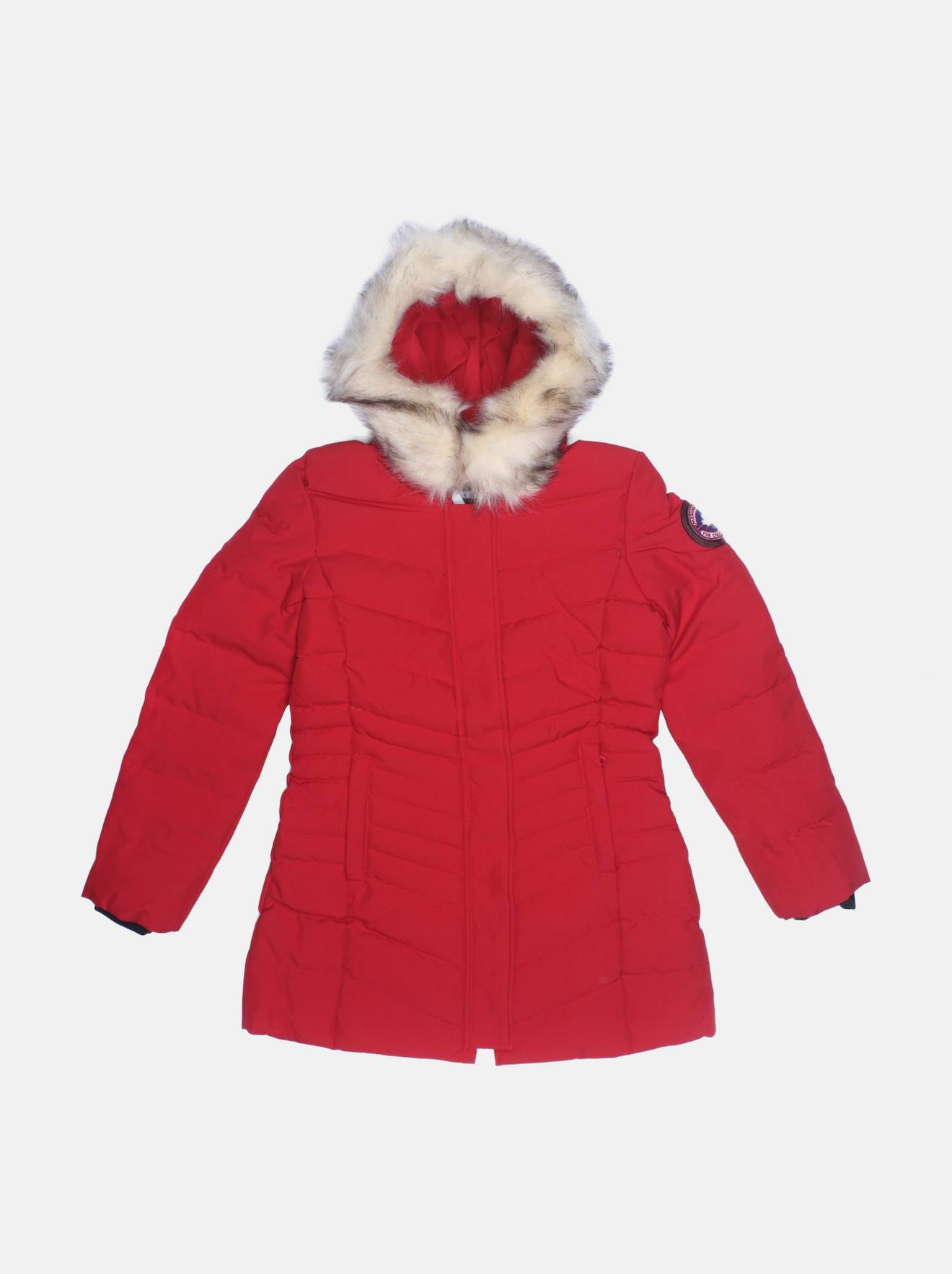 Doudoune Fourrure Amovible Rouge