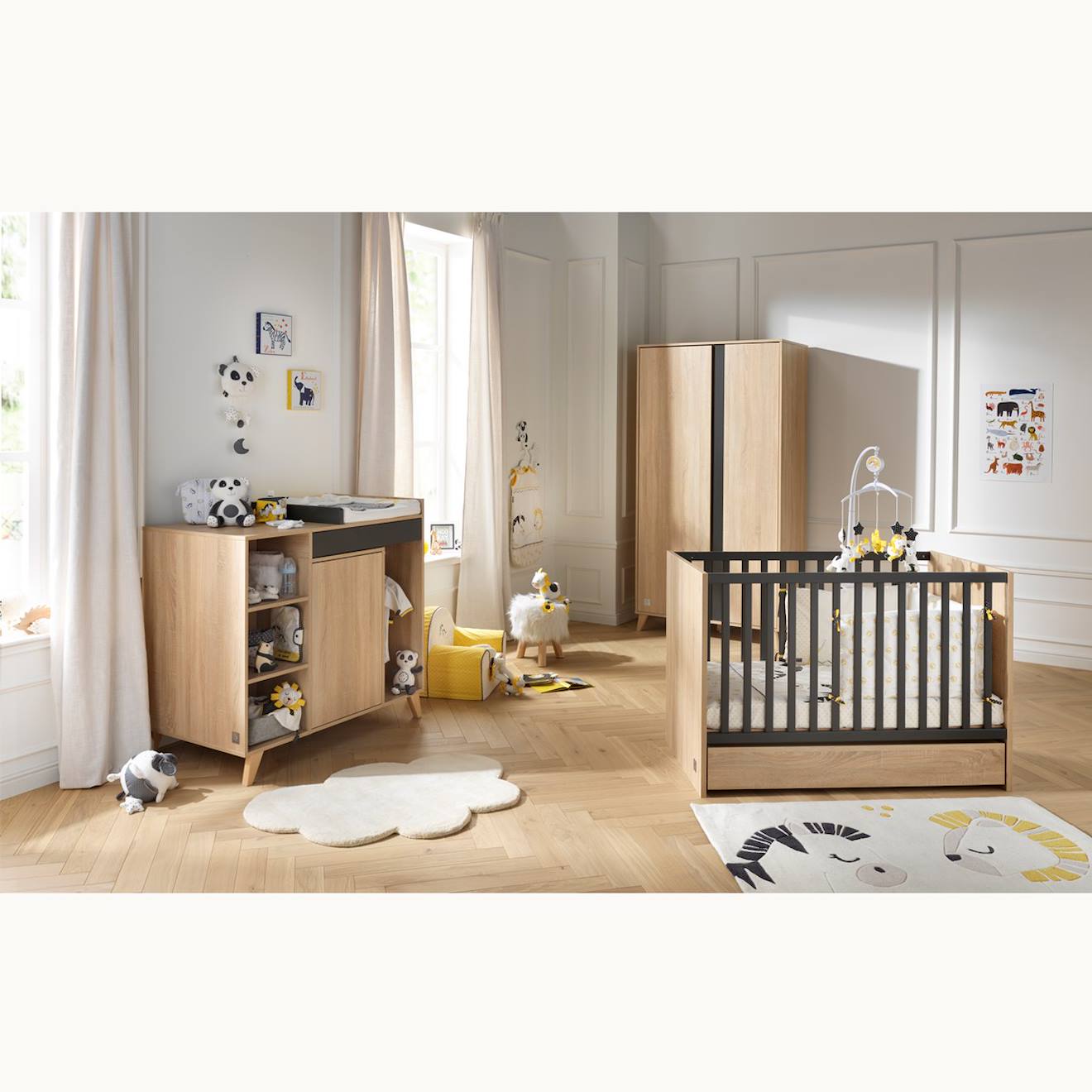 Lit Bébé À Barreaux - Nova Gris