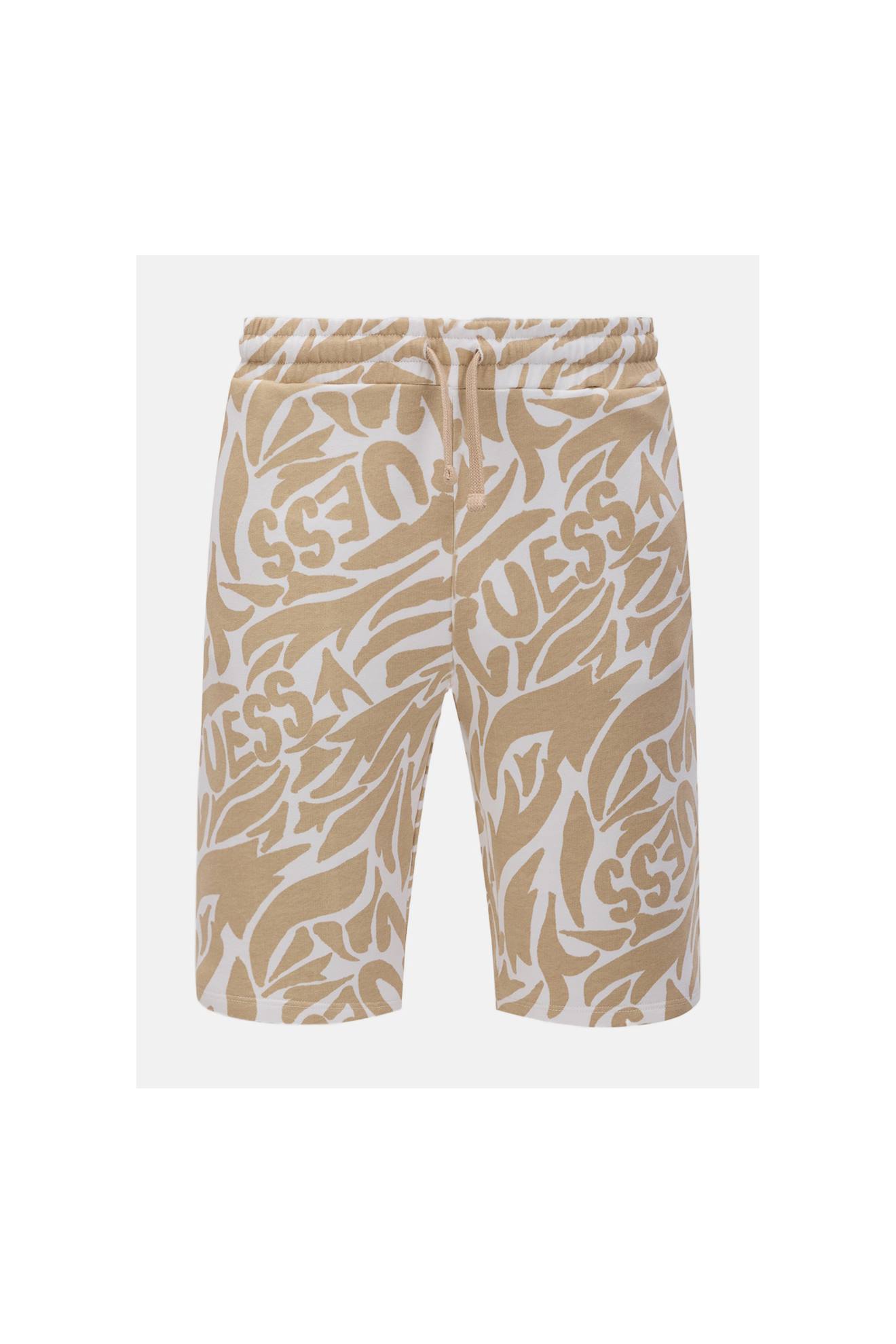 Short Taille Élastique Beige / Blanc