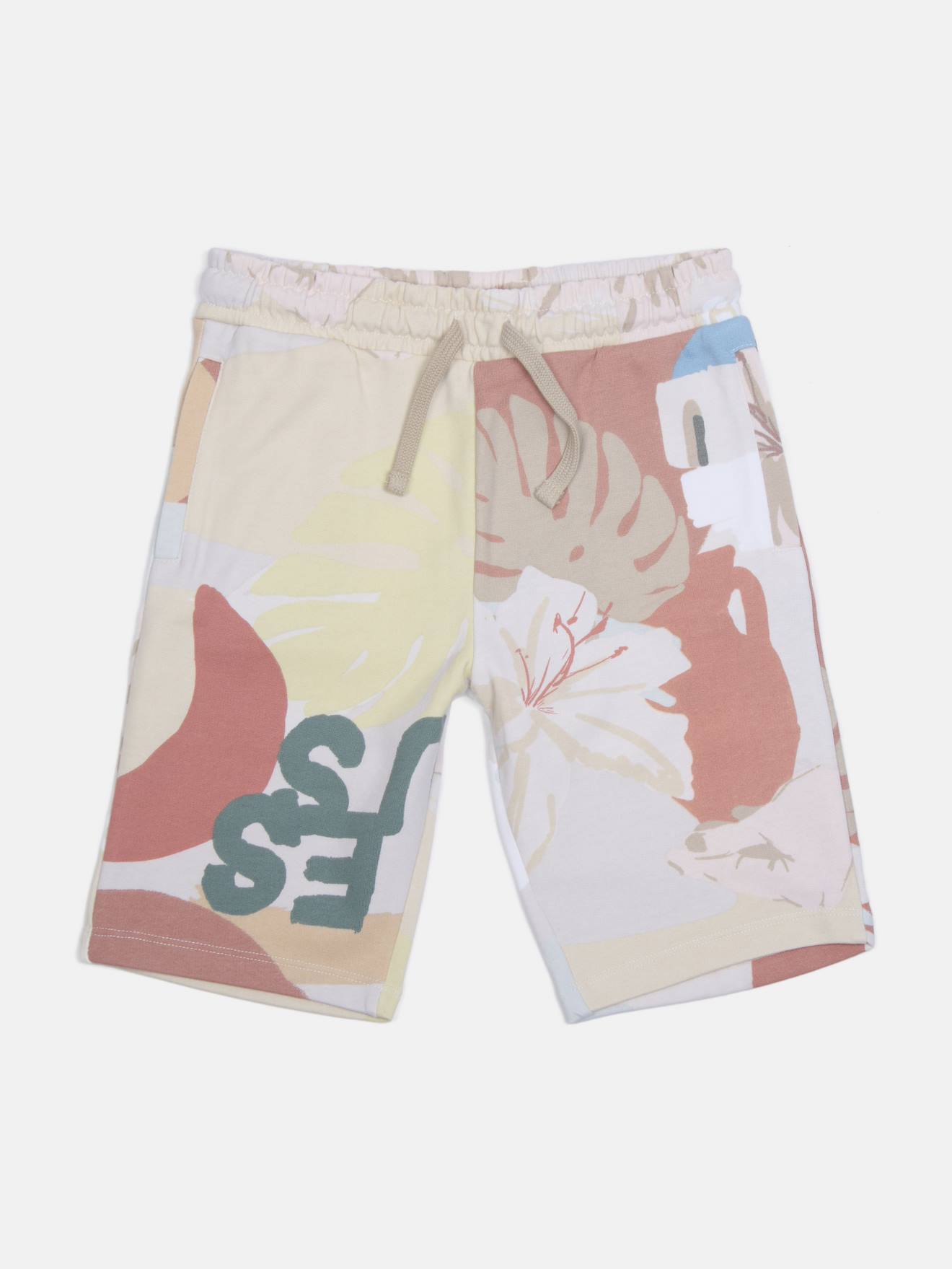 Short Taille Élastique Beige