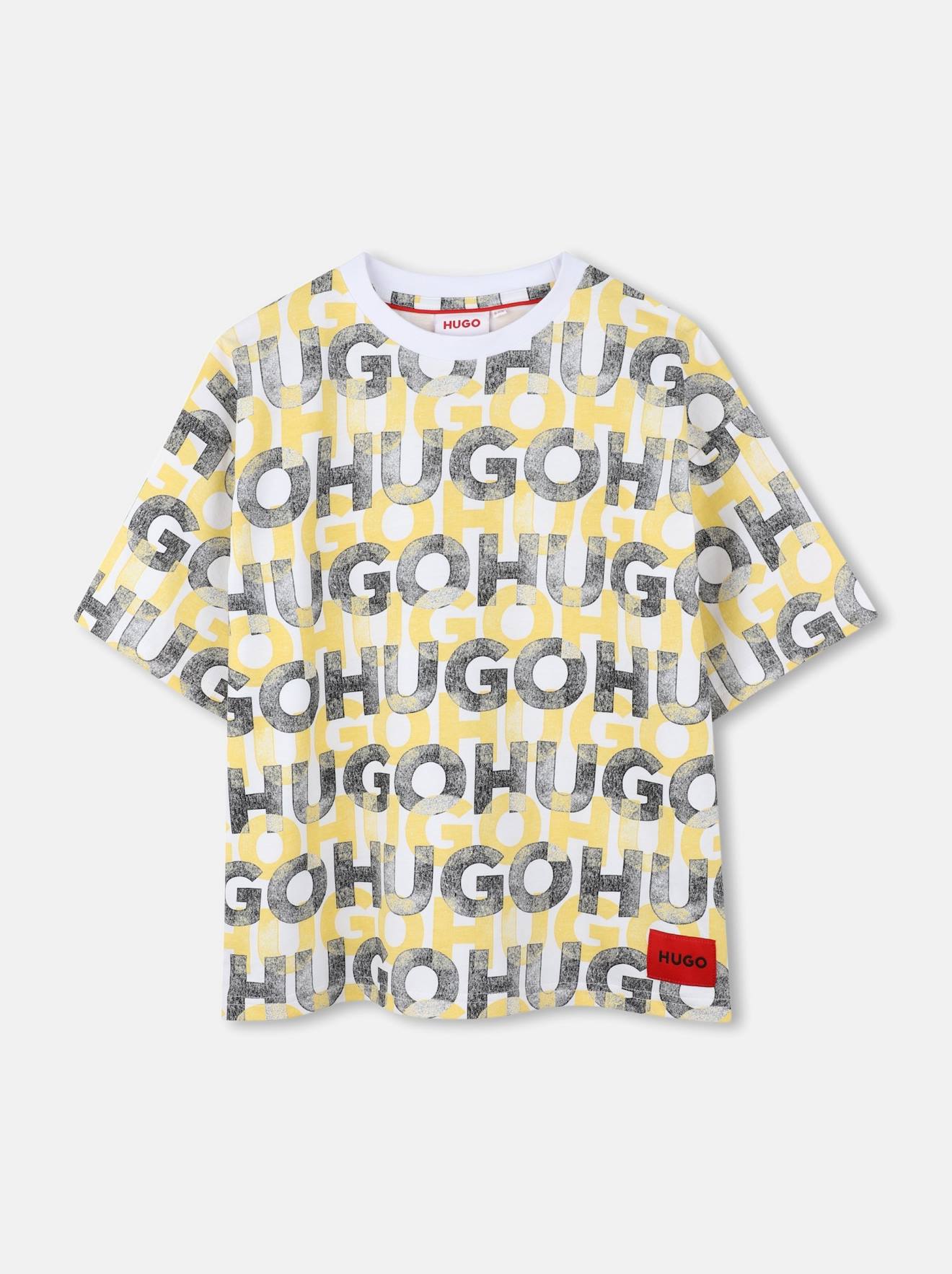 T-shirt Col Rond Blanc Jaune