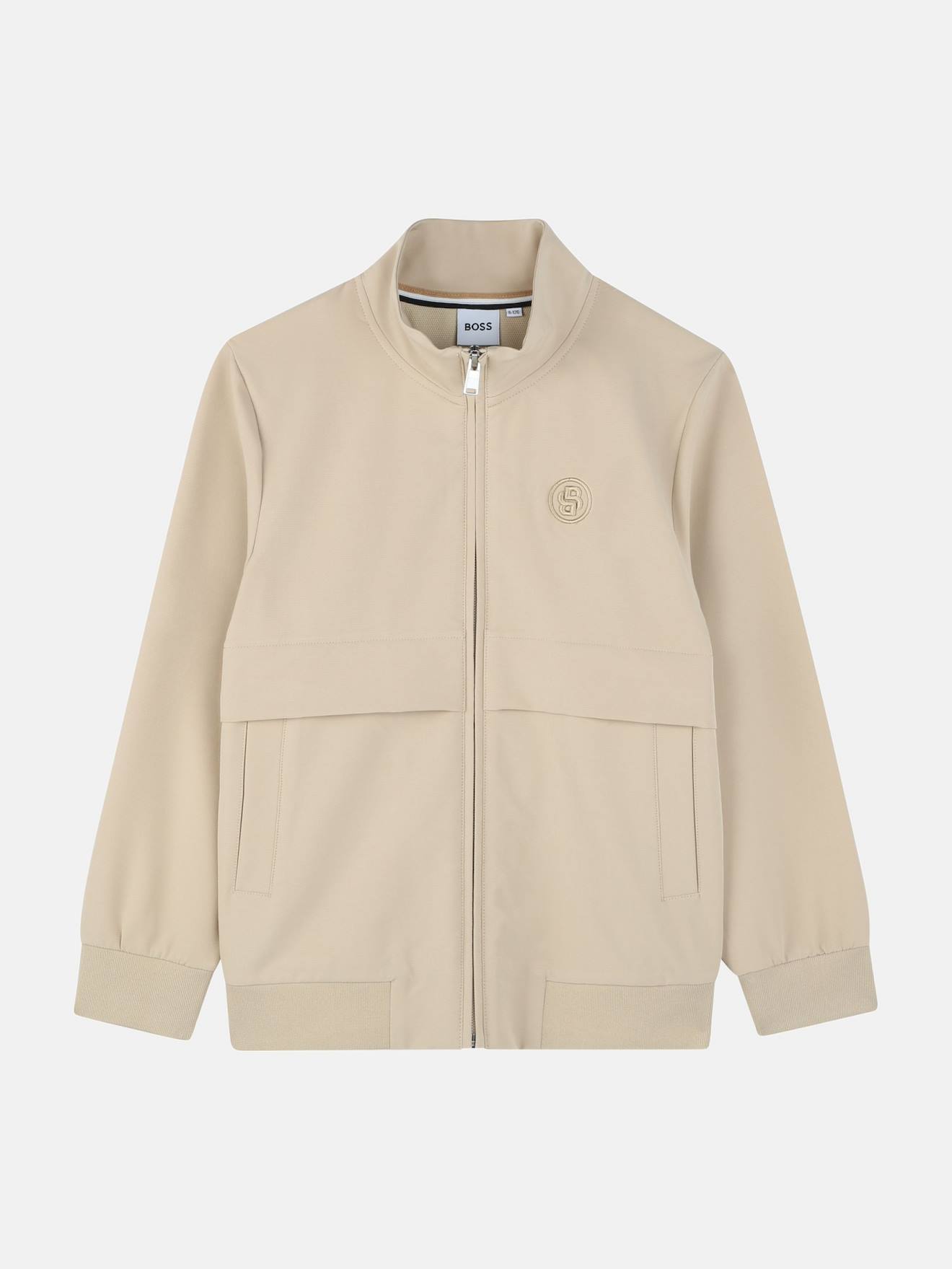 Gilet Zippé Col Montant Beige