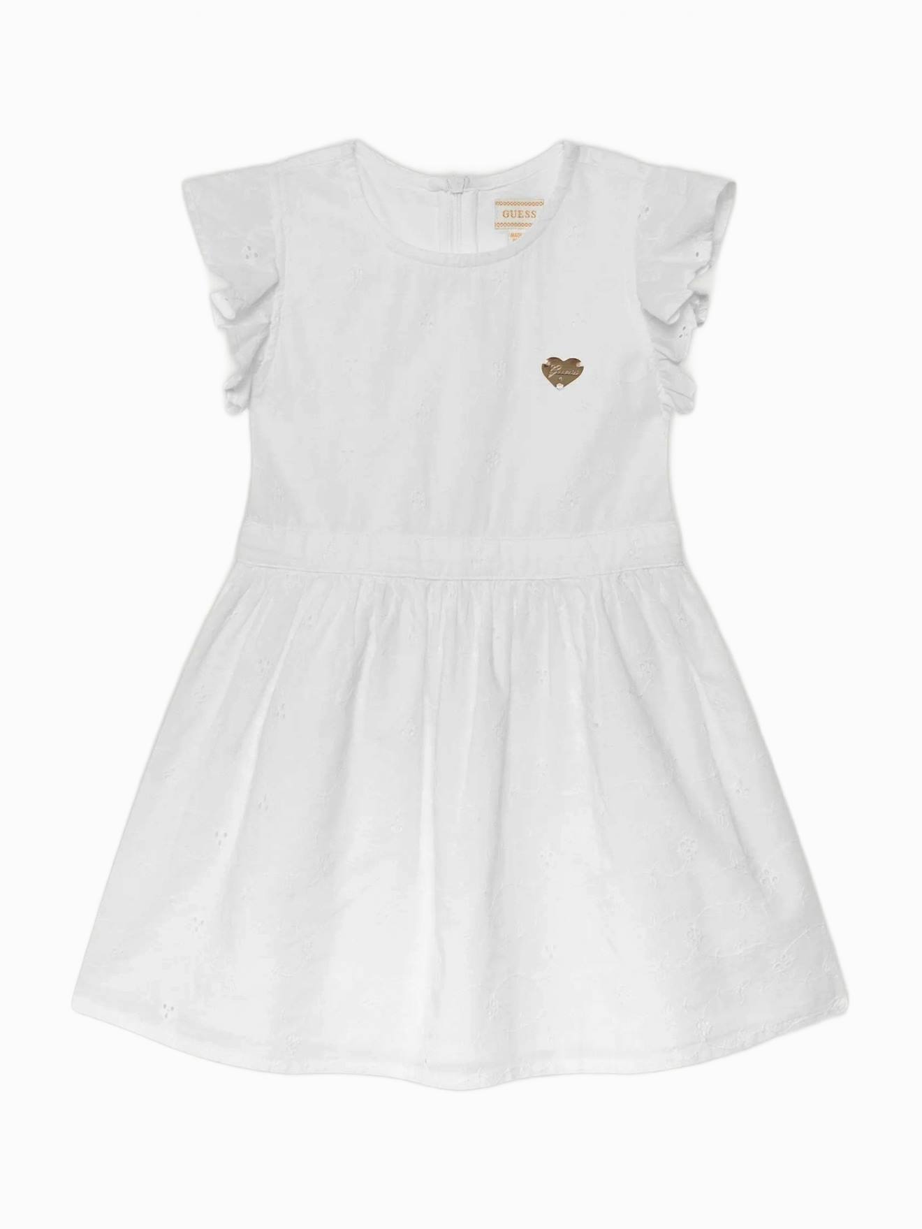 Robe À Broderies Blanc
