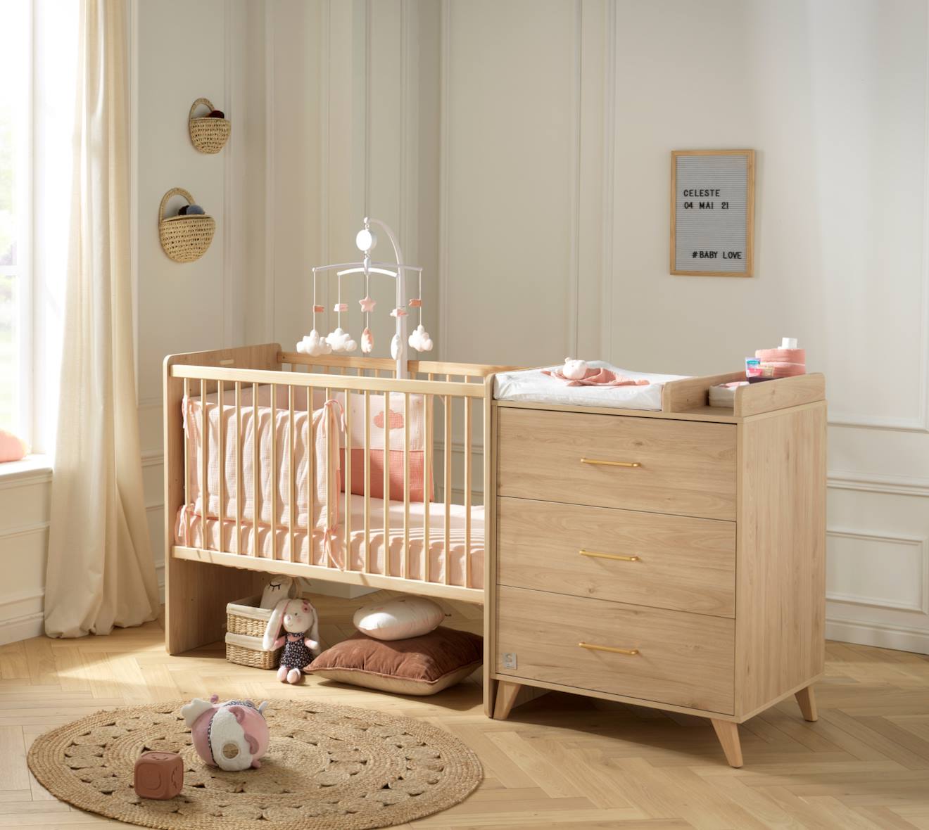 Lit Bébé Combiné Évolutif Marron