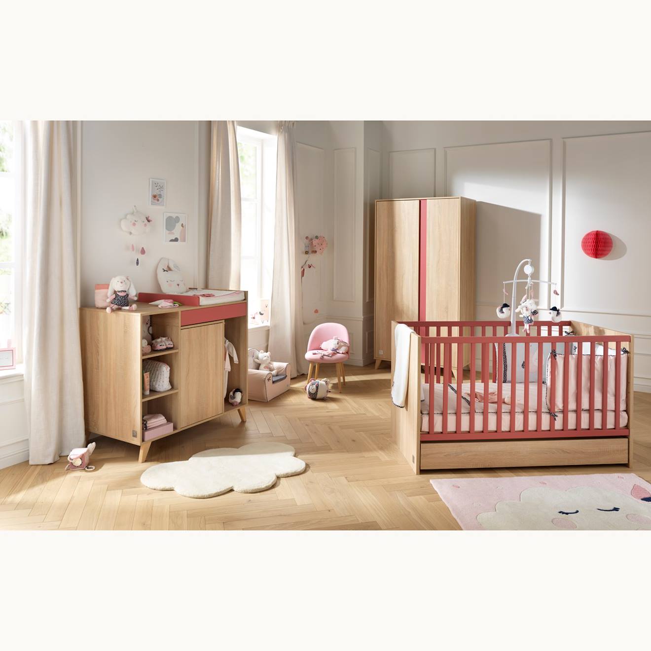 Lit Bébé Évolutif Rose