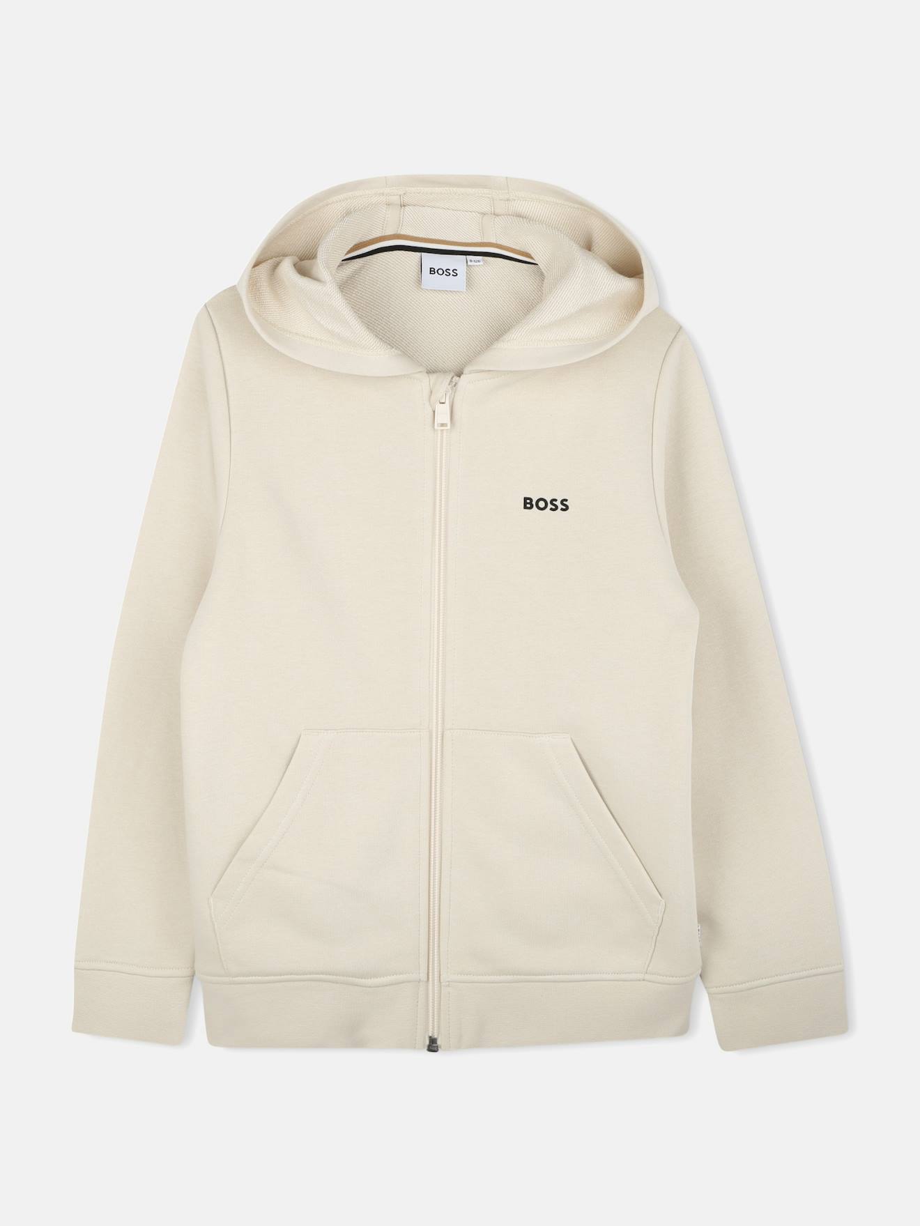Sweat Zippé À Capuche Blanc Cassé