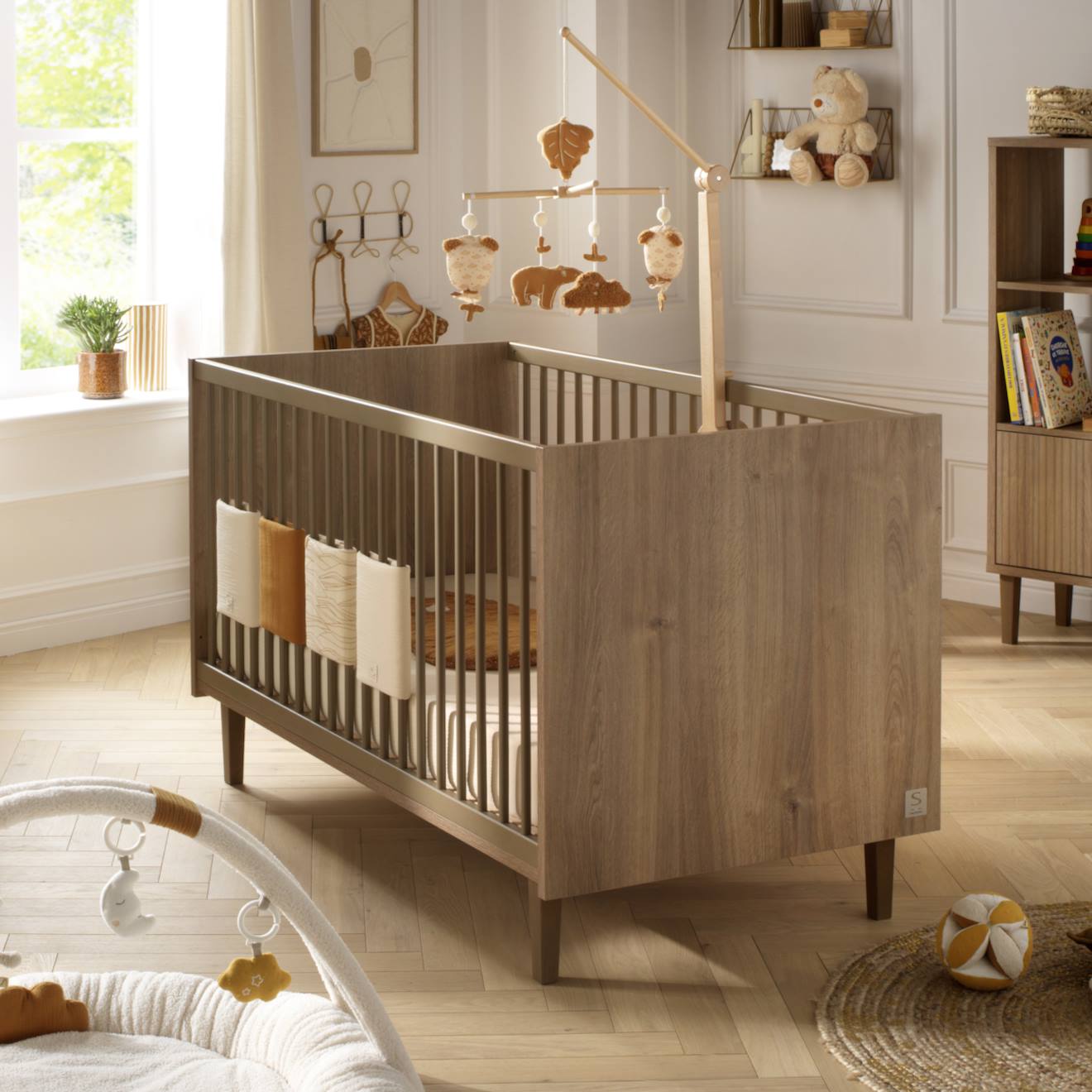 Lit Bébé Évolutif - Little Big Bed Décor Imitation Bois Marron