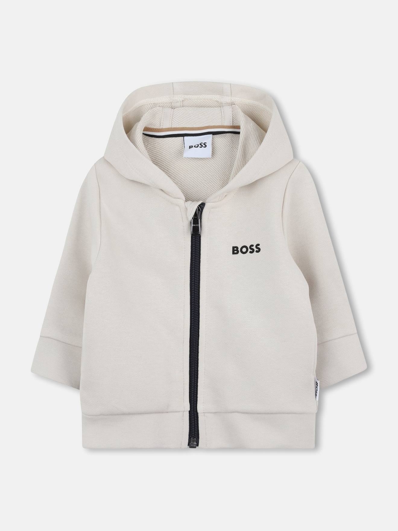 Sweat Zippé À Capuche Vanille