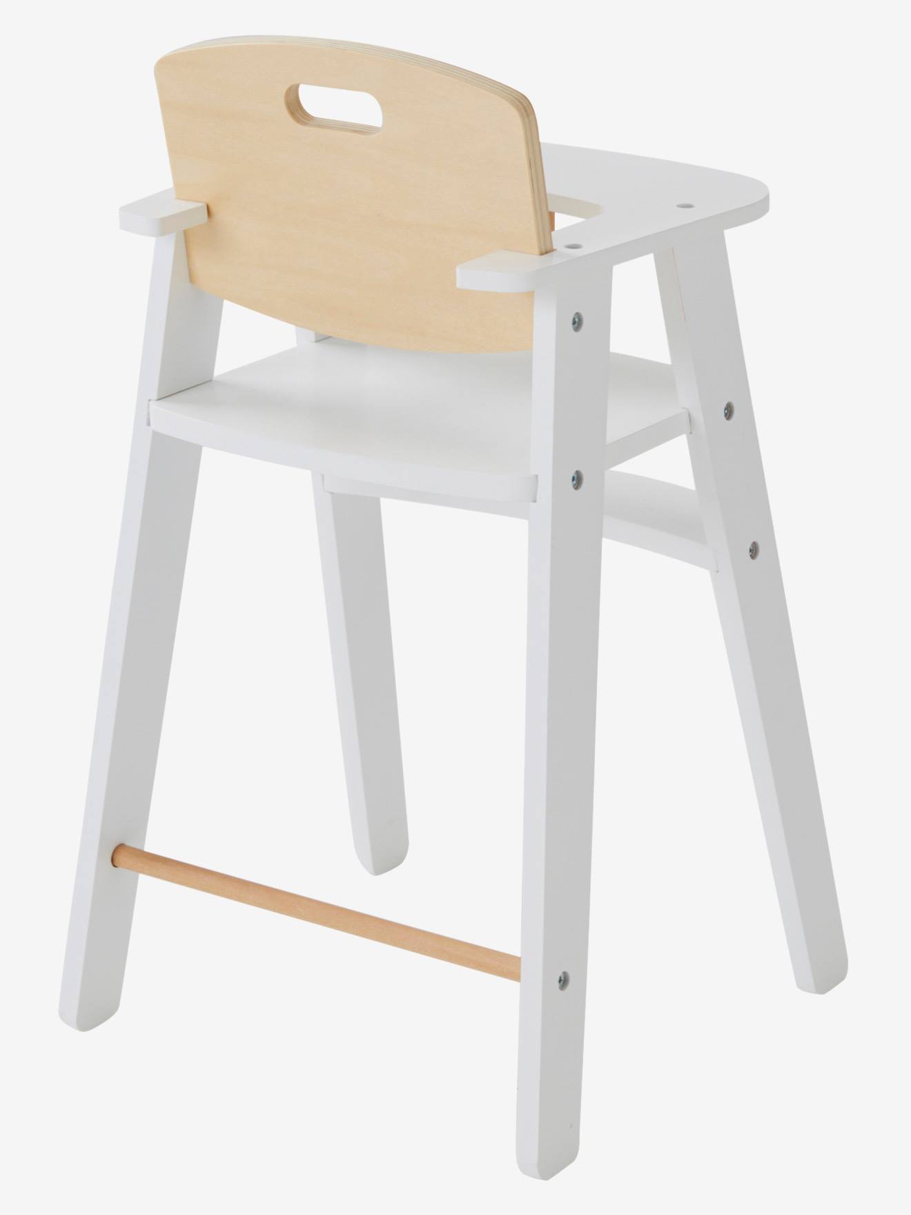 Chaise haute poupon en bois FSC® blanc - Vertbaudet