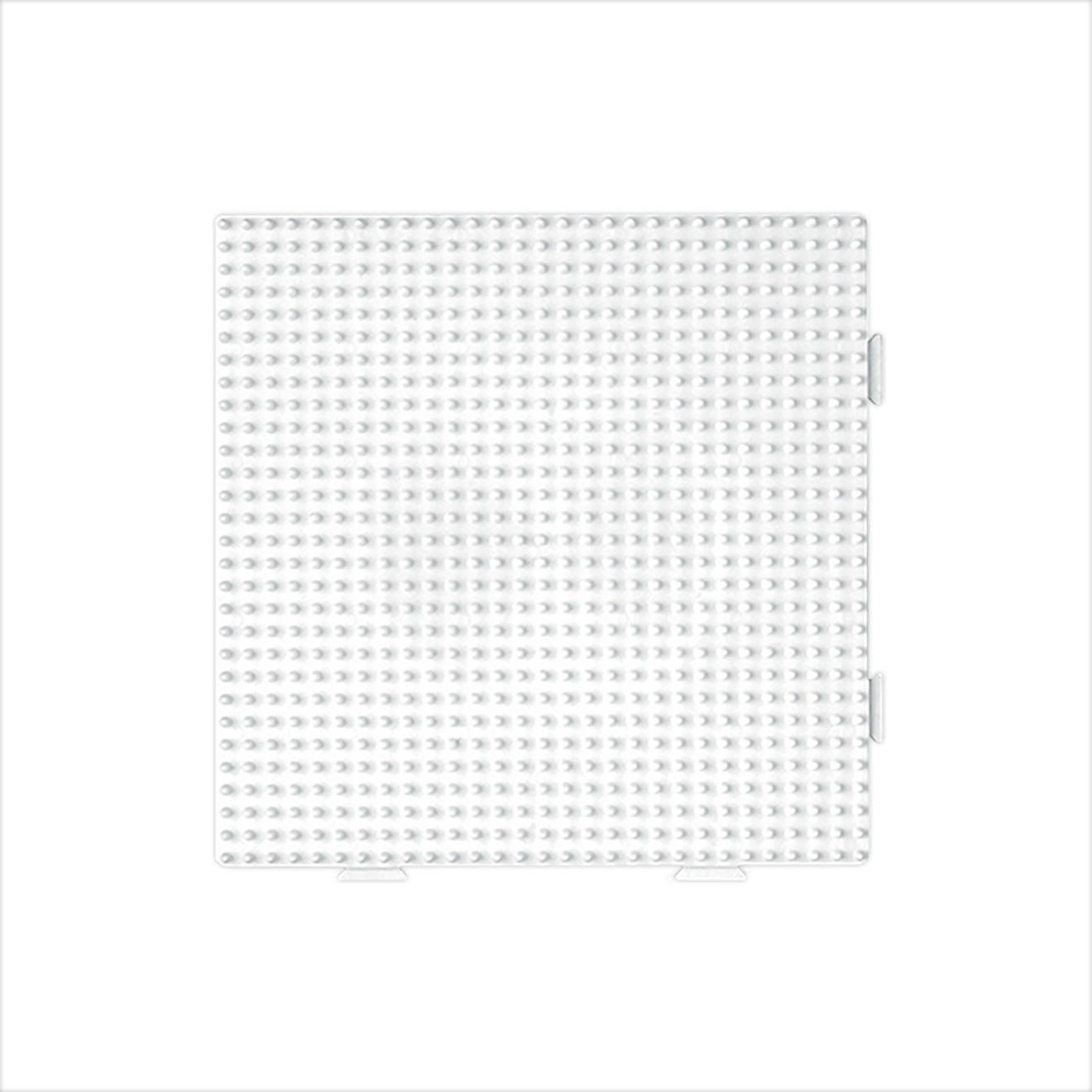 Plaque Carré Assemblage Perles Plastique Midi Blanche Blanc