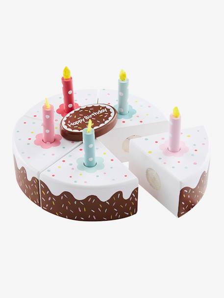 Gâteau d'anniversaire en bois FSC® multicolore 1 - vertbaudet enfant 