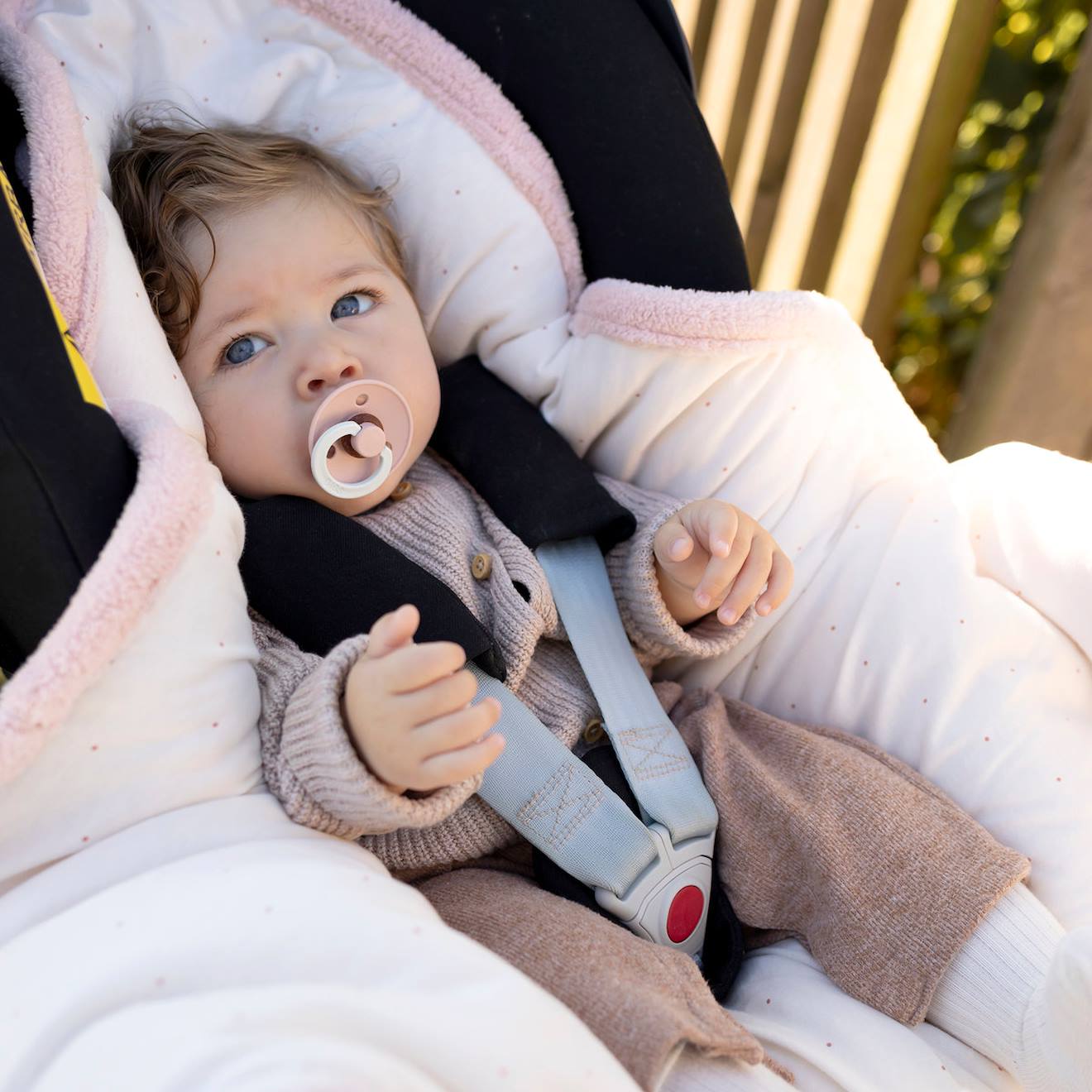 Nid D'ange Bébé Poussette Et Siège Auto Hiver - Moelleux Douceur Blush (Bemini) - Image 2