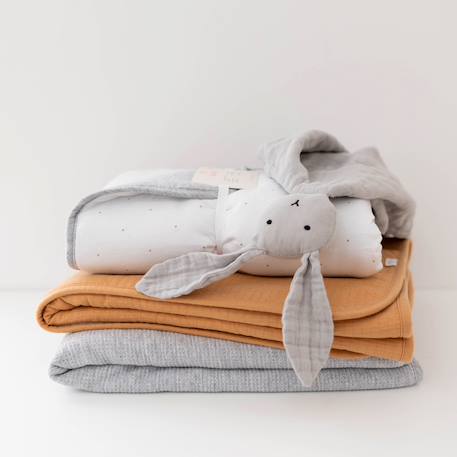 Couverture hiver - tog 3 cocon moelleux Dots plum+Mix grey 8 - vertbaudet enfant 
