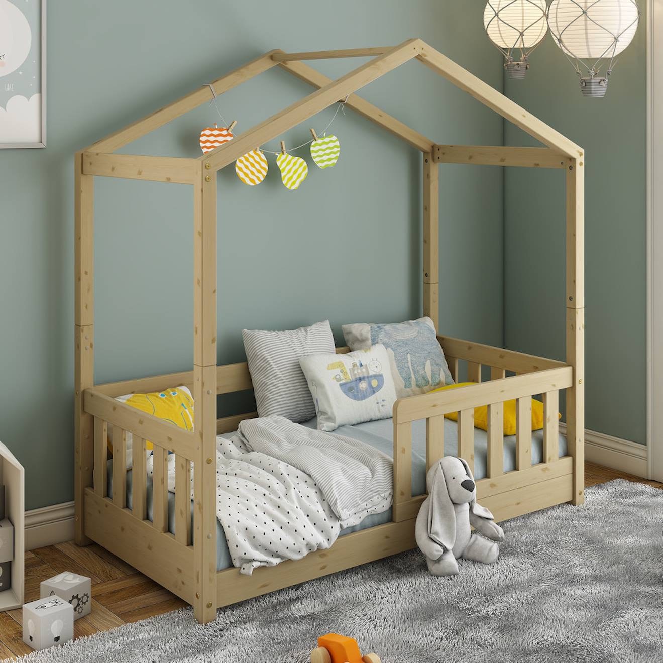 Petit Lit Cabane Évolutif Avec Tiroirs Pin Massif Charlie Bois (Alfred & Compagnie) - Image 1