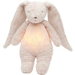 -Peluche veilleuse lapin nature bio avec sons & lumières rose 2.0