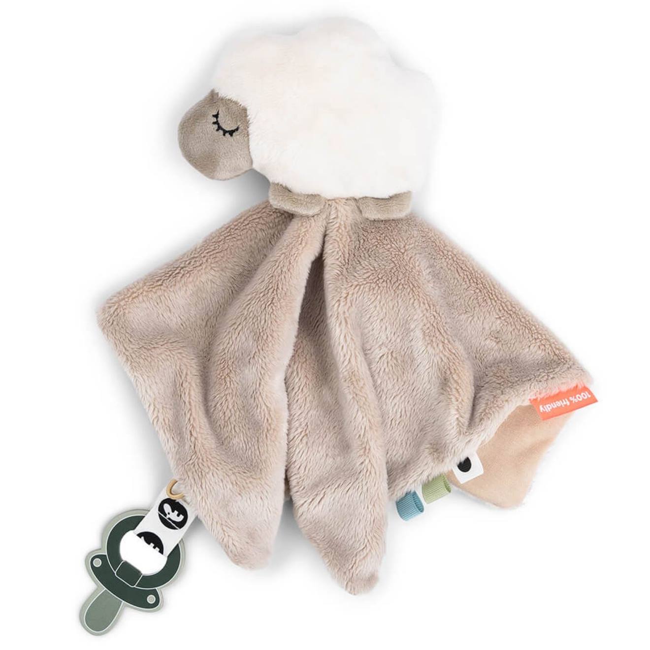 Doudou Plat Attache-sucette Sable