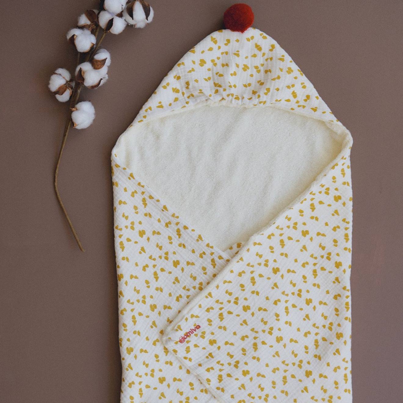 Cape De Bain Honey Moon (75 X 75 Cm) Blanc, Jaune, Rouge (Domiva) - Image 1