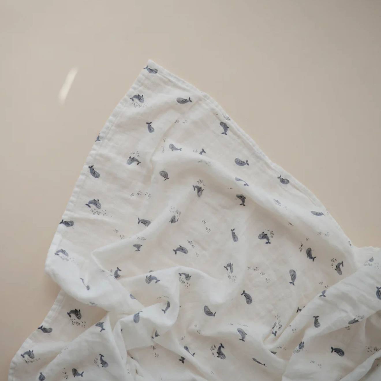 Maxi Lange En Coton Bio Bleu, Blanc (Mushie) - Image 2