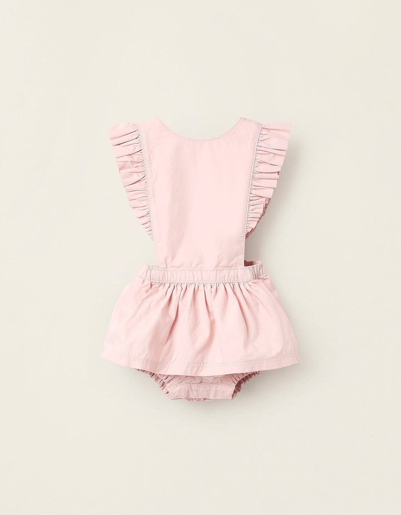 Robe-salopette Avec Volants Et Bloomer Rose Clair
