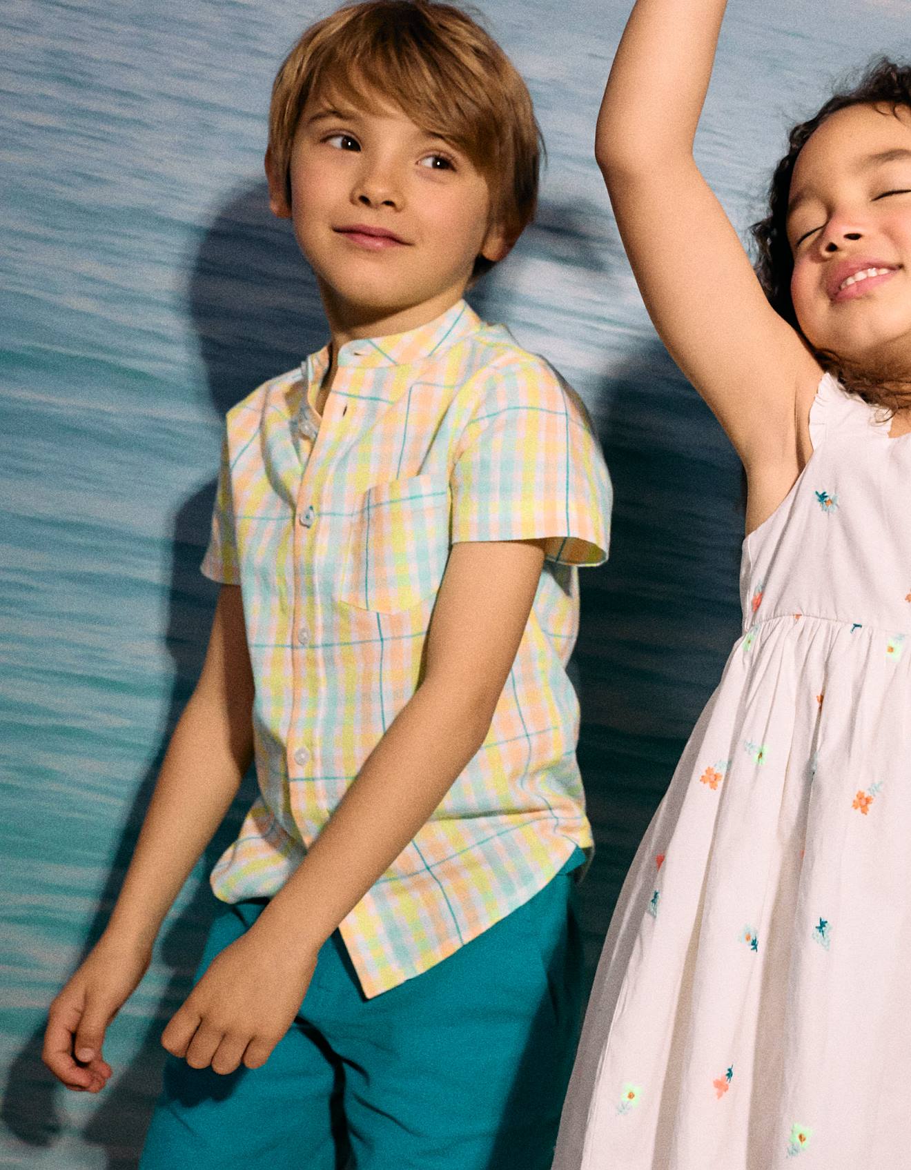 Chemise En Coton À Carreaux Brothers & Sisters Orange