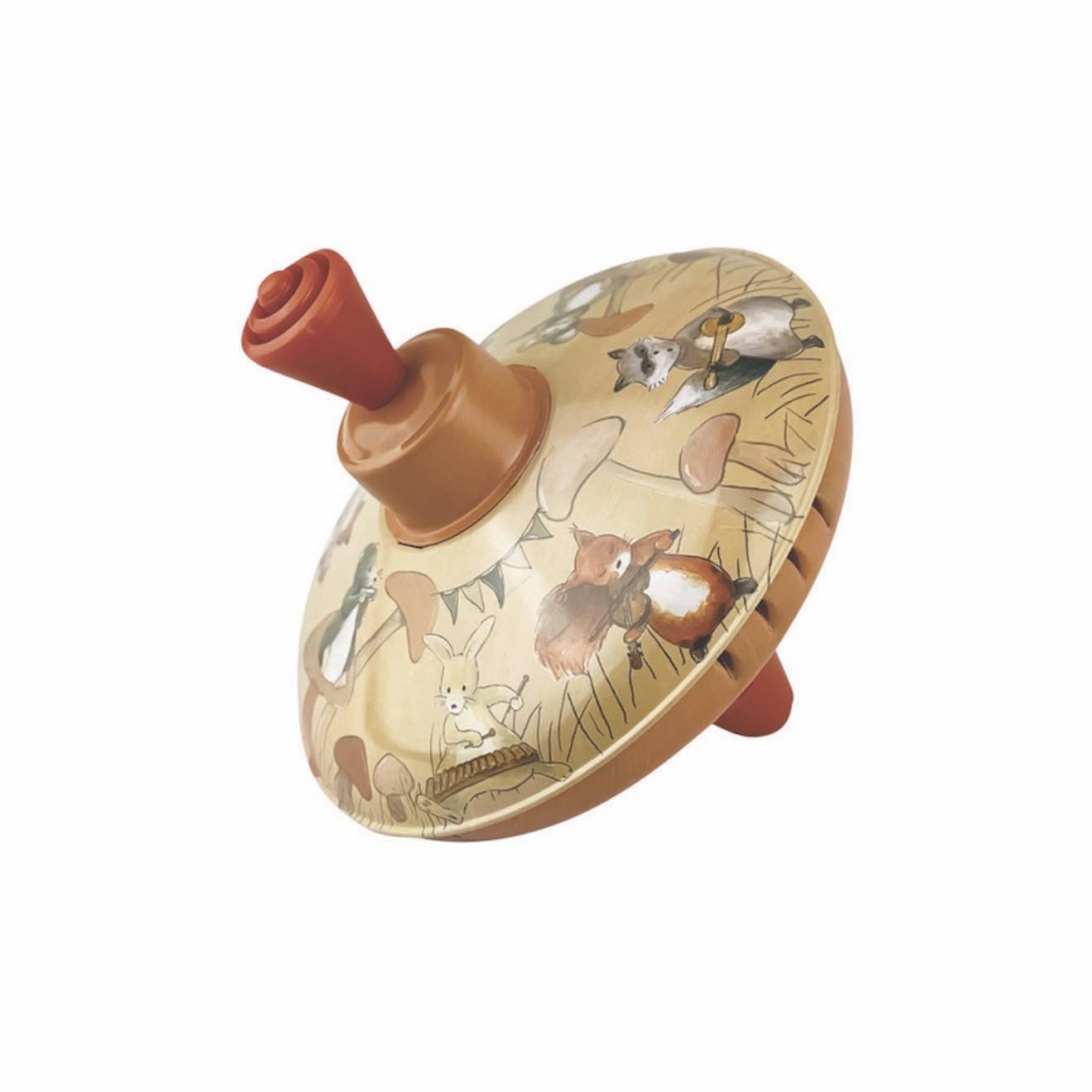 Petite Toupie Animaux Musiciens Beige
