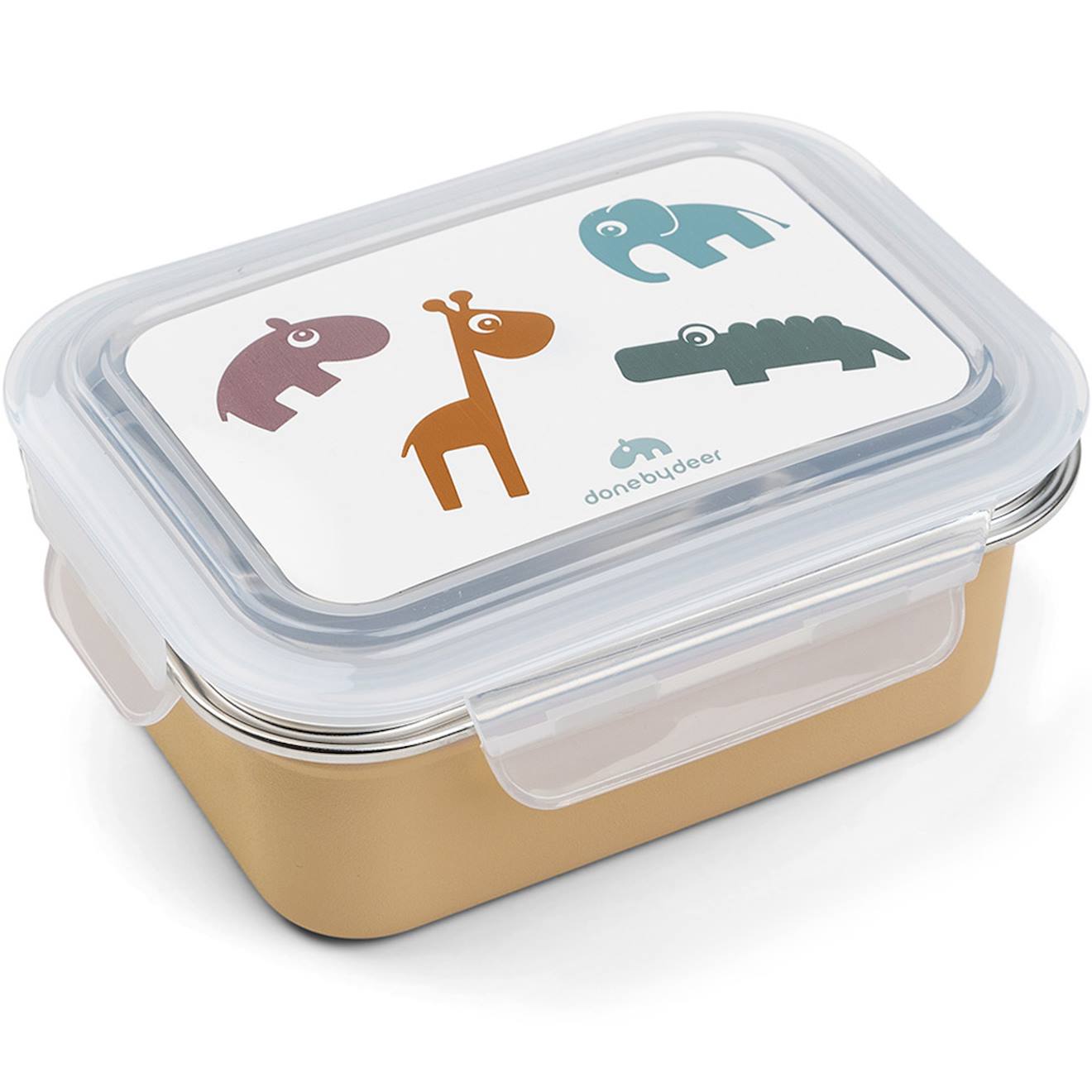 Boîte À Goûter Inox Jaune, Orange, Vert