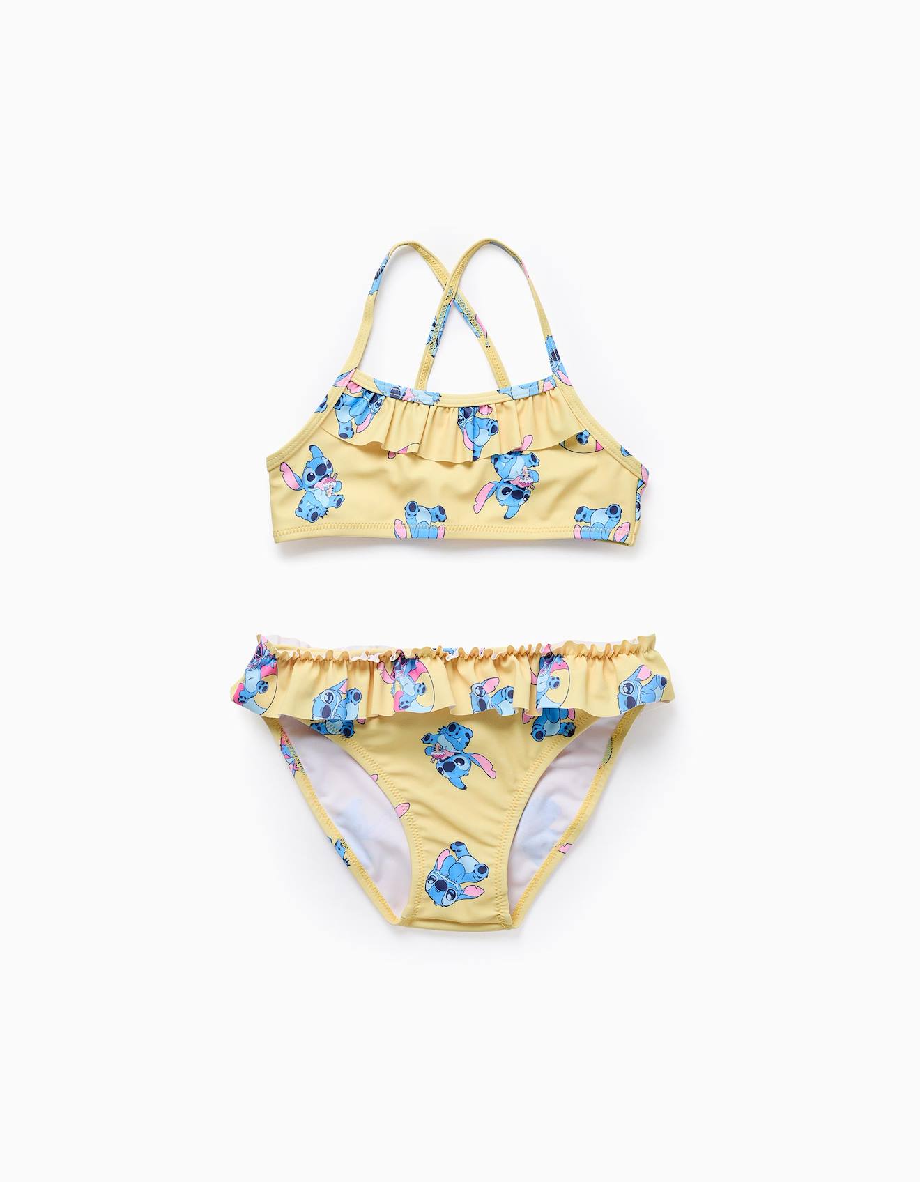 Maillot De Bain Bikini À Volants Lilo Et Stitch Jaune Clair