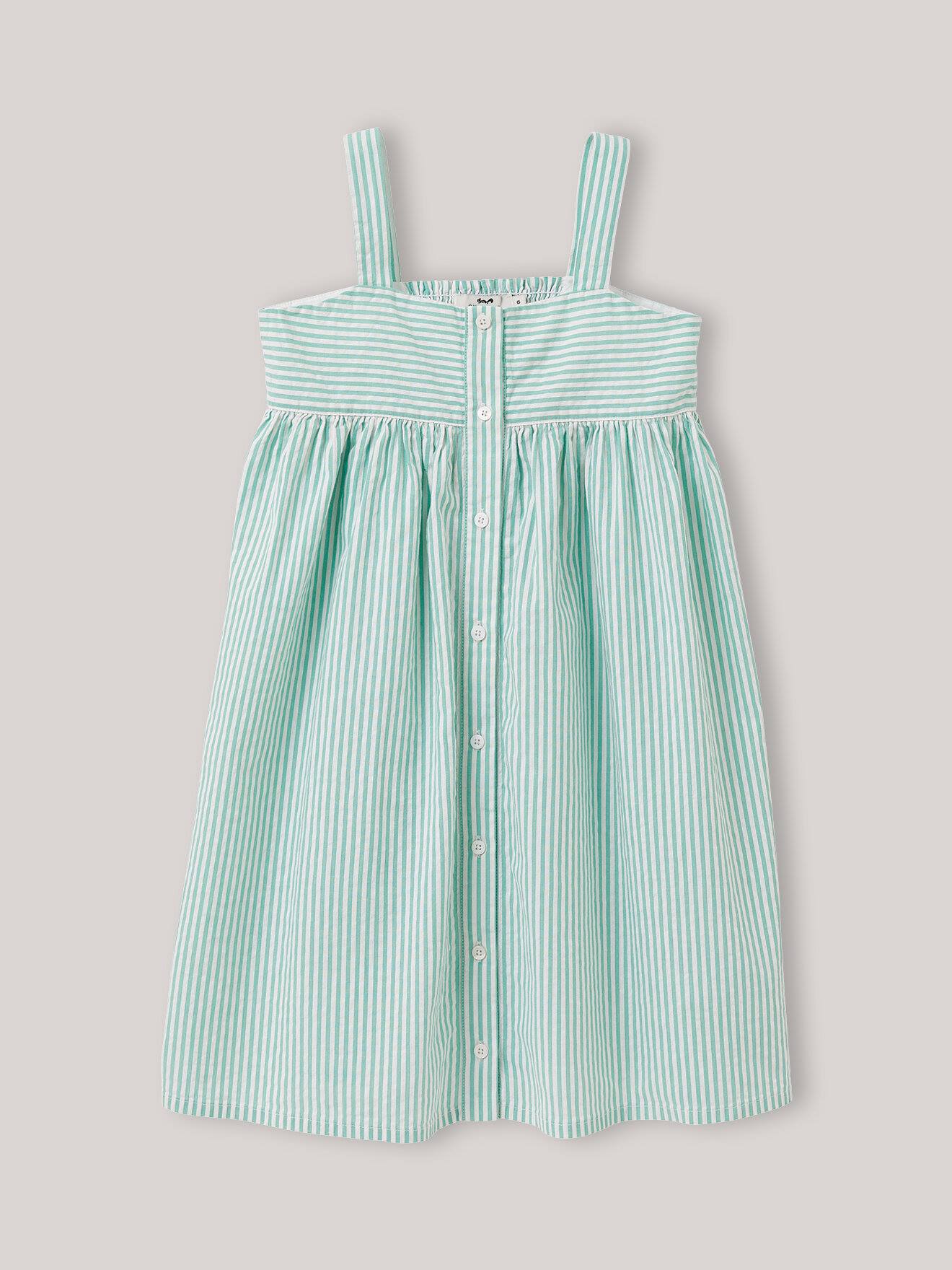 Robe Seersucker Rayé Raye Vert