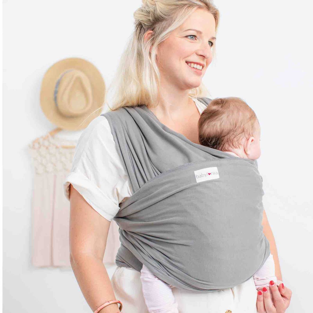 Écharpe De Portage En Coton Biologique Tricot Slen Gris Clair (Babylonia) - Couverture
