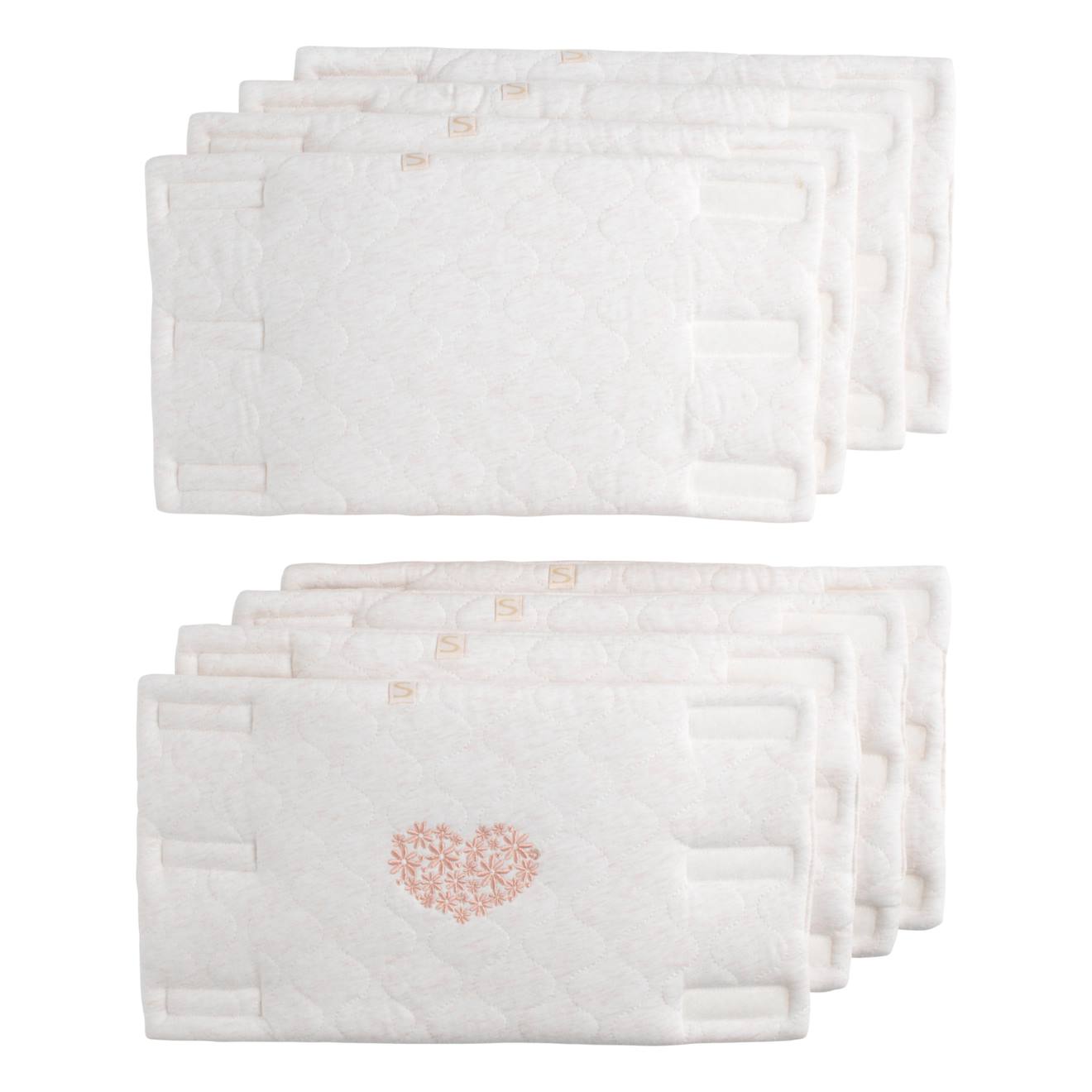 Protections De Barreaux De Lit En Coton Matelassé - Petit Nuage Blanc/rose