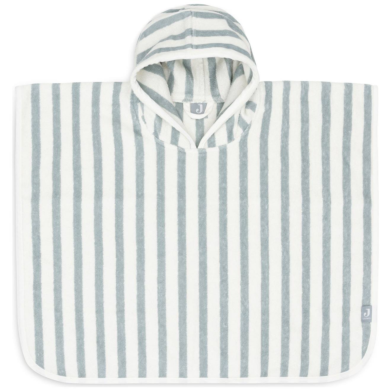 Poncho De Bain En Éponge Ecru, Bleu