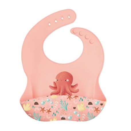 Sassi - Bavoir En Silicone Slurpy La Pieuvre Rose
