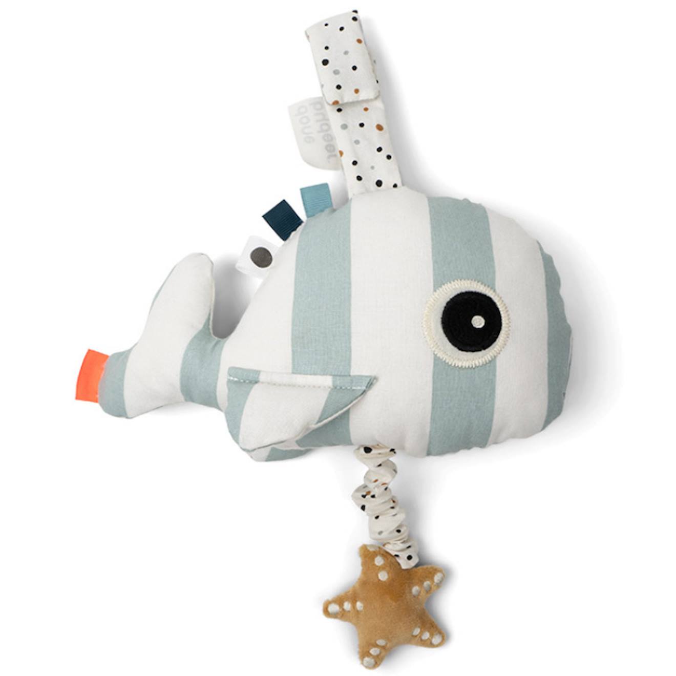 Peluche Musicale À Suspendre Baleine Rose Wally Bleu, Blanc, Jaune (Done by deer) - Image 1