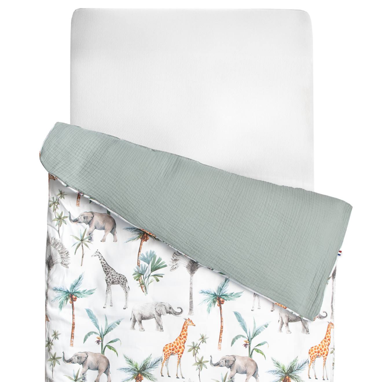 Housse De Couette Réversible Safari Safari, Vert, Gris, Blanc