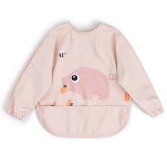 Puériculture-Bavoir à manches avec poche tiny farm rose