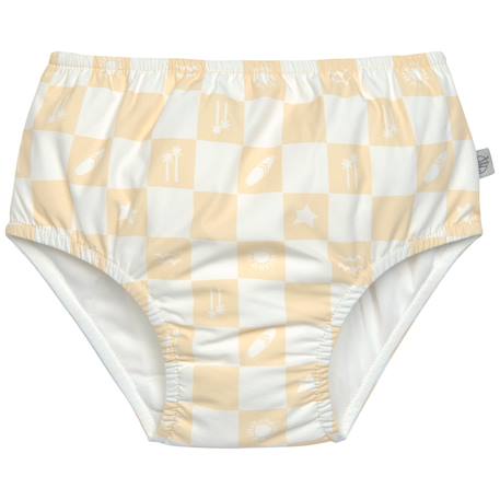 Fille-Maillot de bain-Maillot de bain couche check pattern vanille et écru (25-36 mois)
